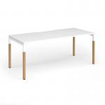 Connex Goal-Post Wooden 1800 x 800 x 725mm Single Desk - White Frame White Top GWCO188-WH-WH