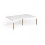 Connex Goal-Post Wooden 2400 x 1600 x 725mm Back to Back Desk (4 x 1200mm) - White Frame White Top GWCO2416-WH-WH