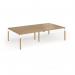 Connex Goal-Post Wooden 2800 x 1600 x 725mm Back to Back Desk (4 x 1400mm) - White Frame Oak Top GWCO2816-WH-O