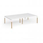 Connex Goal-Post Wooden 2800 x 1600 x 725mm Back to Back Desk (4 x 1400mm) - White Frame White Top GWCO2816-WH-WH
