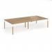 Connex Goal-Post Wooden 3200 x 1600 x 725mm Back to Back Desk (4 x 1600mm) - White Frame Oak Top GWCO3216-WH-O