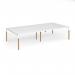 Connex Goal-Post Wooden 3200 x 1600 x 725mm Back to Back Desk (4 x 1600mm) - White Frame White Top GWCO3216-WH-WH