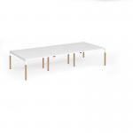 Connex Goal-Post Wooden 3600 x 1600 x 725mm Back to Back Desk (6 x 1200mm) - White Frame White Top GWCO3616-WH-WH