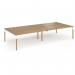 Connex Goal-Post Wooden 3600 x 1600 x 725mm Back to Back Desk (4 x 1800mm) - White Frame Oak Top GWCO36L16-WH-O