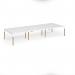 Connex Goal-Post Wooden 4200 x 1600 x 725mm Back to Back Desk (6 x 1400mm) - White Frame White Top GWCO4216-WH-WH