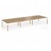 Connex Goal-Post Wooden 4800 x 1600 x 725mm Back to Back Desk (6 x 1600mm) - White Frame Oak Top GWCO4816-WH-O