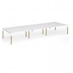 Connex Goal-Post Wooden 4800 x 1600 x 725mm Back to Back Desk (6 x 1600mm) - White Frame White Top GWCO4816-WH-WH