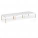 Connex Goal-Post Wooden 4800 x 1600 x 725mm Back to Back Desk (6 x 1600mm) - White Frame White Top GWCO4816-WH-WH