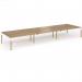 Connex Goal-Post Wooden 5400 x 1600 x 725mm Back to Back Desk (6 x 1800mm) - White Frame Oak Top GWCO5416-WH-O