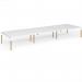 Connex Goal-Post Wooden 5400 x 1600 x 725mm Back to Back Desk (6 x 1800mm) - White Frame White Top GWCO5416-WH-WH