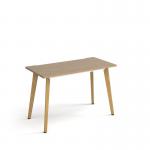 Giza straight desk 1200mm x 600mm with wooden legs - oak finish and oak top