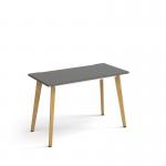 Giza straight desk 1200mm x 600mm with wooden legs - oak finish and grey top
