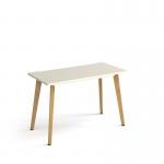 Giza straight desk 1200mm x 600mm with wooden legs - oak finish, white top GZ612-WH