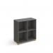 Giza cube storage unit 950mm high with 4 open boxes and wooden legs - grey GZCS2-2-OG