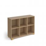 Giza cube storage unit 950mm high with 6 open boxes and wooden legs - oak