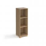 Giza cube storage unit 1370mm high with 3 open boxes and wooden legs - oak