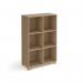 Giza cube storage unit 1370mm high with 6 open boxes and wooden legs - oak GZCS3-2-KO