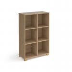 Giza cube storage unit 1370mm high with 6 open boxes and wooden legs - oak