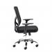 Hale black mesh back operator chair with black fabric seat and chrome base HAL300T1-K