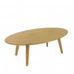 Hanna oval shaped coffee table with oak stained legs HAN-CT