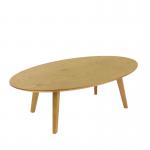 Hanna oval shaped coffee table with oak stained legs HAN-CT