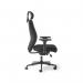 Hatha high back posture task chair with black fabric seat and back, headrest & adjustable arms HAT301K2-K