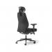 Hatha high back posture task chair with black fabric seat and back, headrest & adjustable arms HAT301K2-K