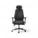 Hatha high back posture task chair with black fabric seat and back, headrest & adjustable arms HAT301K2-K