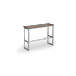 Otto Poseur benching solution high bench 1050mm wide - silver frame, barcelona walnut top HB1050-S-BW