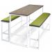 Otto Poseur benching solution high bench 1050mm wide - silver frame, barcelona walnut top HB1050-S-BW