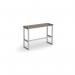 Otto Poseur benching solution high bench 1050mm wide - silver frame and barcelona walnut top