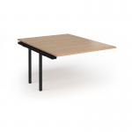 Connex Plus O Frame 1200 x 1600 x 725mm Back to Back Add On Bay - Black Frame Beech Top HCO1216-AB-K-B