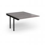 Connex Plus O Frame 1200 x 1600 x 725mm Back to Back Add On Bay - Black Frame Grey Oak Top HCO1216-AB-K-GO