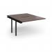 Connex Plus O Frame 1200 x 1600 x 725mm Back to Back Add On Bay - Black Frame Walnut Top HCO1216-AB-K-W