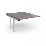 Connex Plus O Frame 1200 x 1600 x 725mm Back to Back Add On Bay - Silver Frame Grey Oak Top HCO1216-AB-S-GO