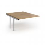 Connex Plus O Frame 1200 x 1600 x 725mm Back to Back Add On Bay - Silver Frame Oak Top HCO1216-AB-S-O