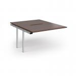 Connex Plus O Frame 1200 x 1600 x 725mm Back to Back Add On Bay - Silver Frame Walnut Top HCO1216-AB-S-W