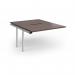 Connex Plus O Frame 1200 x 1600 x 725mm Back to Back Add On Bay - Silver Frame Walnut Top HCO1216-AB-S-W