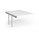 Connex Plus O Frame 1200 x 1600 x 725mm Back to Back Add On Bay - Silver Frame White Top HCO1216-AB-S-WH