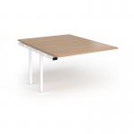 Connex Plus O Frame 1200 x 1600 x 725mm Back to Back Add On Bay - White Frame Beech Top HCO1216-AB-WH-B