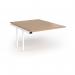 Connex Plus O Frame 1200 x 1600 x 725mm Back to Back Add On Bay - White Frame Beech Top HCO1216-AB-WH-B