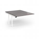 Connex Plus O Frame 1200 x 1600 x 725mm Back to Back Add On Bay - White Frame Grey Oak Top HCO1216-AB-WH-GO