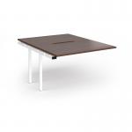 Connex Plus O Frame 1200 x 1600 x 725mm Back to Back Add On Bay - White Frame Walnut Top HCO1216-AB-WH-W