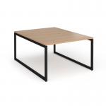Connex Plus O Frame 1200 x 1600 x 725mm Back to Back Desk (2 x 1200mm) - Black Frame Beech Top HCO1216-K-B
