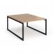 Connex Plus O Frame 1200 x 1600 x 725mm Back to Back Desk (2 x 1200mm) - Black Frame Beech Top HCO1216-K-B