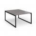 Connex Plus O Frame 1200 x 1600 x 725mm Back to Back Desk (2 x 1200mm) - Black Frame Grey Oak Top HCO1216-K-GO