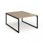 Connex Plus O Frame 1200 x 1600 x 725mm Back to Back Desk (2 x 1200mm) - Black Frame Kendal Oak Top HCO1216-K-KO