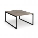 Connex Plus O Frame 1200 x 1600 x 725mm Back to Back Desk (2 x 1200mm) - Black Frame Nebraska Oak Top HCO1216-K-NO