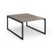 Connex Plus O Frame 1200 x 1600 x 725mm Back to Back Desk (2 x 1200mm) - Black Frame Nebraska Oak Top HCO1216-K-NO