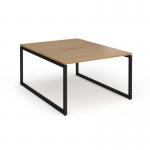 Connex Plus O Frame 1200 x 1600 x 725mm Back to Back Desk (2 x 1200mm) - Black Frame Oak Top HCO1216-K-O